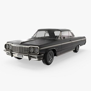 3D Chevrolet Impala 1964 Hydraulic Lowrider Vehicle Black model