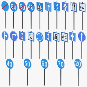 Road Sign Poles Collection 3