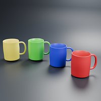 Ceramic Mug Set 4 Colorful Coffee Mugs