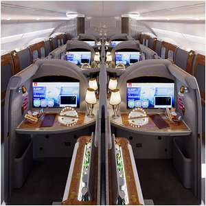 3D Airbus A380 800 First Class Emirates Suites
