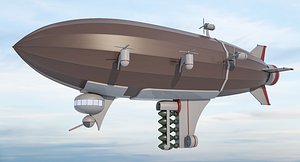 Military Zeppelin - 3D Air Ship Blimp