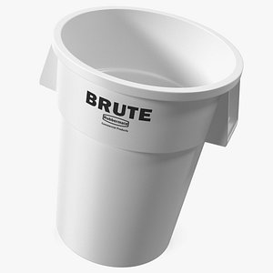 Rubbermaid FG265500WHT 55 gallon Brute Trash Can - Plastic, Round