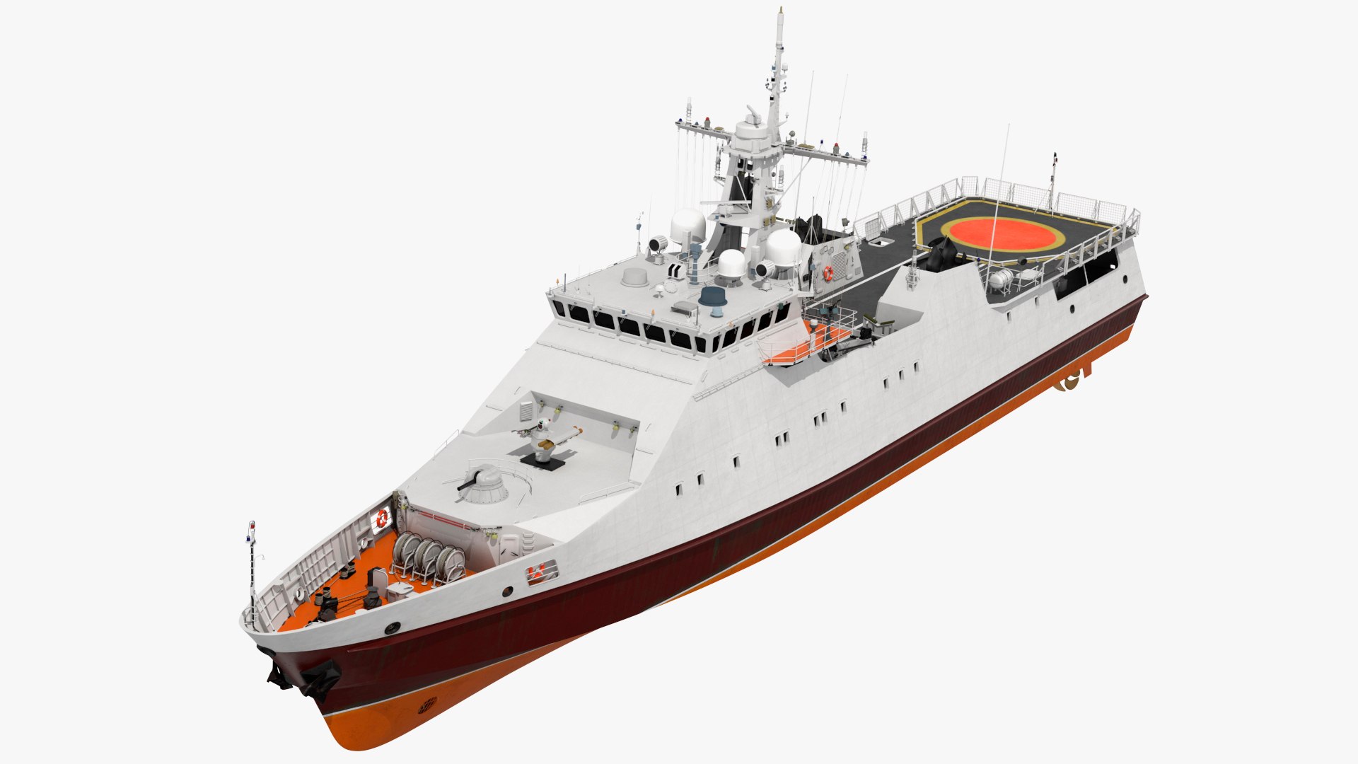 Coast Guard Ship Rigged 3D model preview