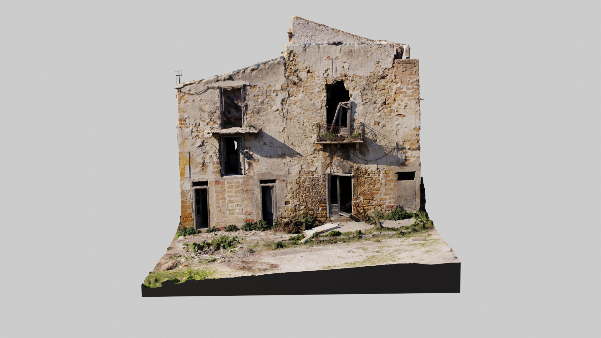 Abandoned-Building-Facade-1 3D Model - TurboSquid 2231233