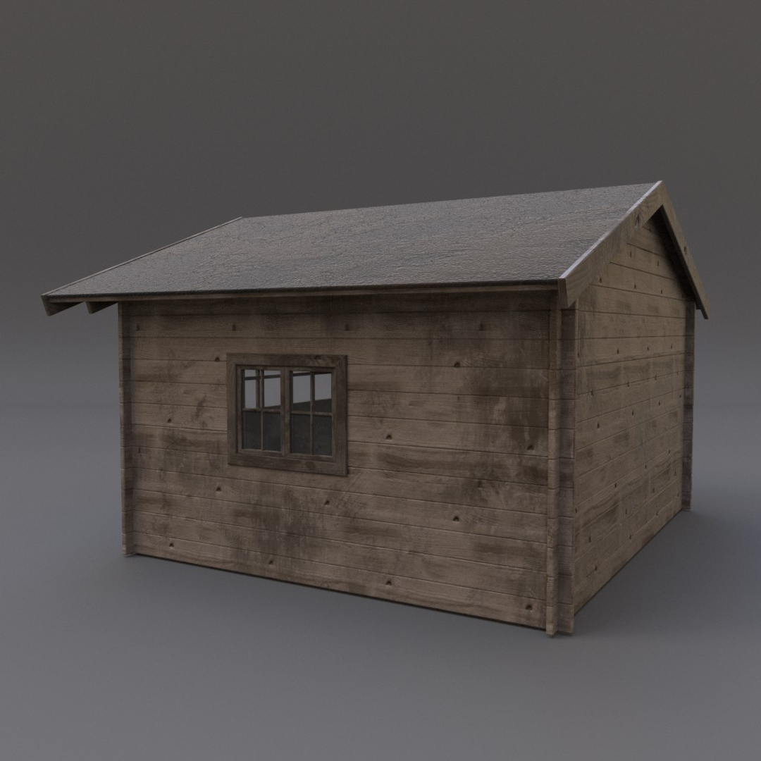 3d wooden shed 03