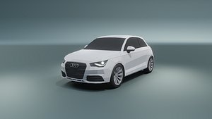Audi A1 coupe low poly 3D model