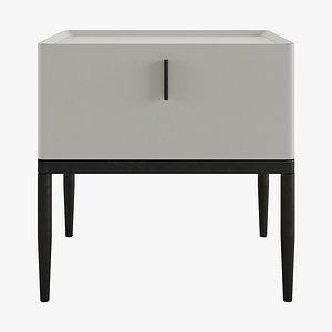 Litfad - Neutral Grey Bedside Cabinet Nightstand 3D