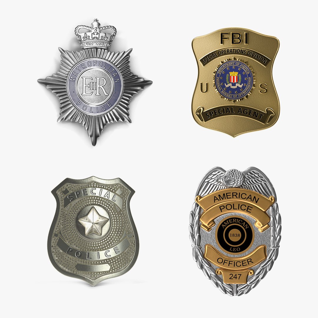 Police Badges Collection 3 3D model preview