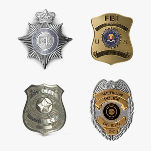 Police Badges Collection 3 3D model