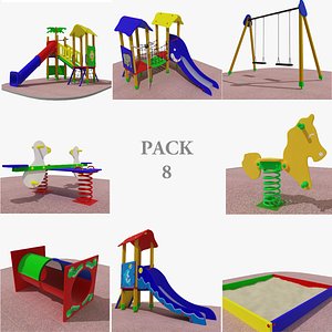 playground rocking slide 3d max