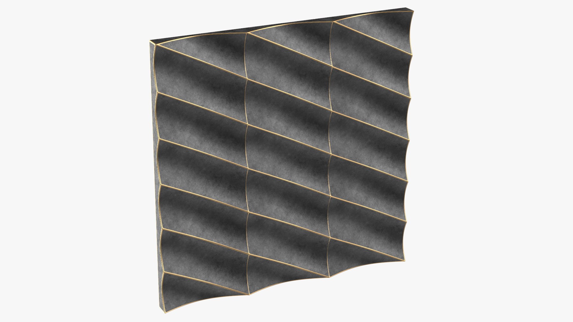 3D Wall Panel Half Pipe Metal 3D model preview