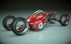 T Bike Four Wheel 11 3D model