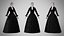 Vestido 30 de terciopelo negro con diseño