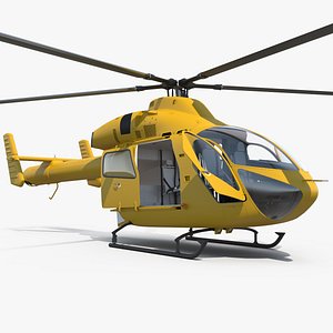 Light Twin Utility Helicopter Rigged