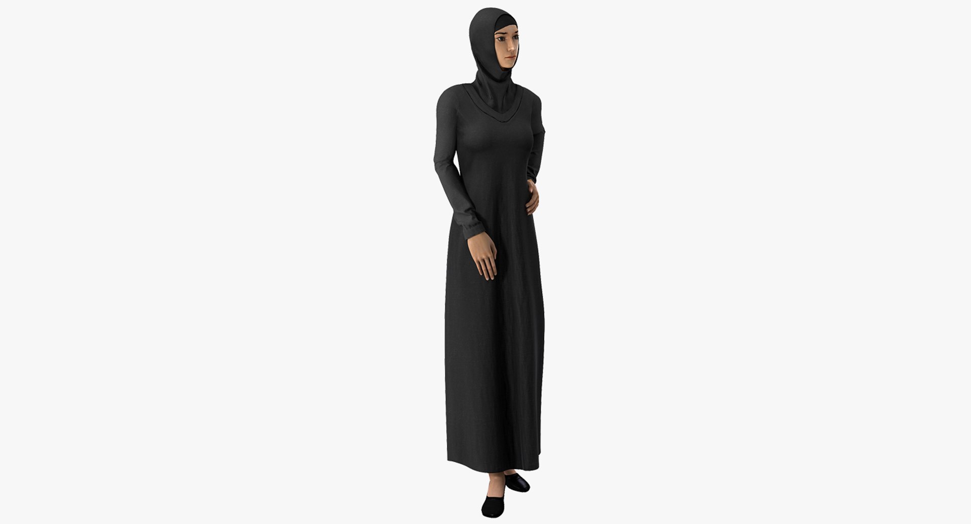 Arab Young Woman Rigged 3D Model preview