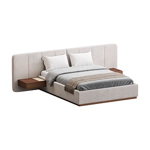 American Queen Size Bed 3D model