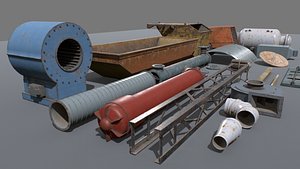 Old Industrial Props Pack 2 3D model