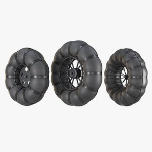 Wheels of an all-terrain vehicle and a swamp 3D model