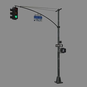 LowPoly Traffic light model