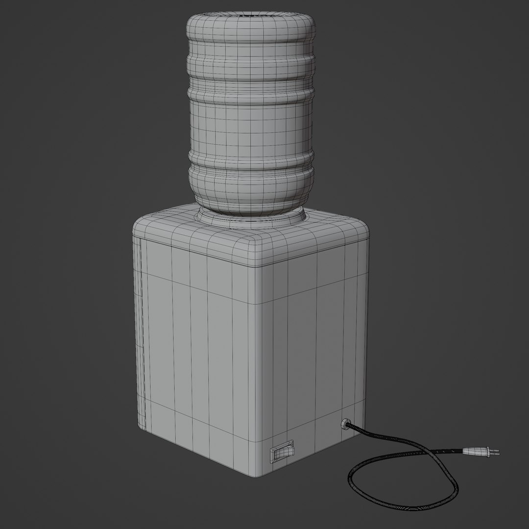 3D Water Cooler Dispenser model https://p.turbosquid.com/ts-thumb/5R/jcrlIK/xI/water_cooler_dispencer_wireframe_0006/jpg/1697816550/1920x1080/fit_q87/5348c4ecc71d6d49ec3c6a092c1d41f96f27d37a/water_cooler_dispencer_wireframe_0006.jpg