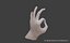 Low Poly Rigged Man Hand