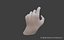 Low Poly Rigged Man Hand