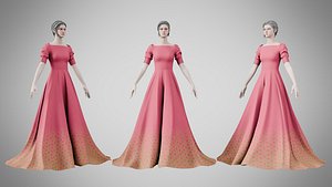 3D Dress 50 Dark Tulip model