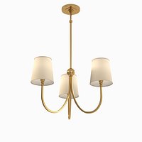 Visual Comfort Thomas OBrien Reed 3 Light Chandelier in Hand-Rubbed Antique Brass Chandelier