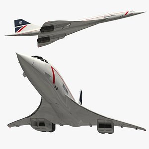 3D Concorde British Airways 50