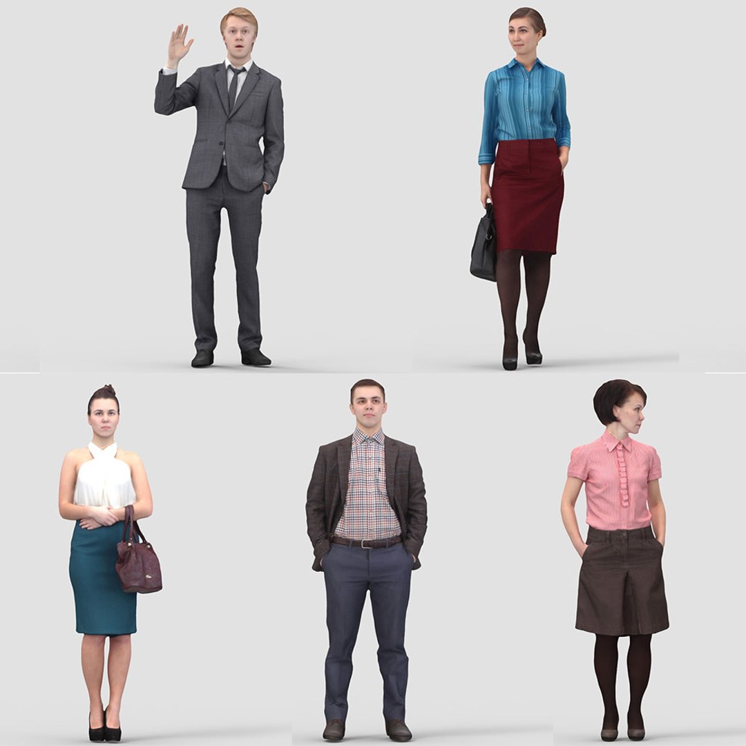 3d realistic business humans model