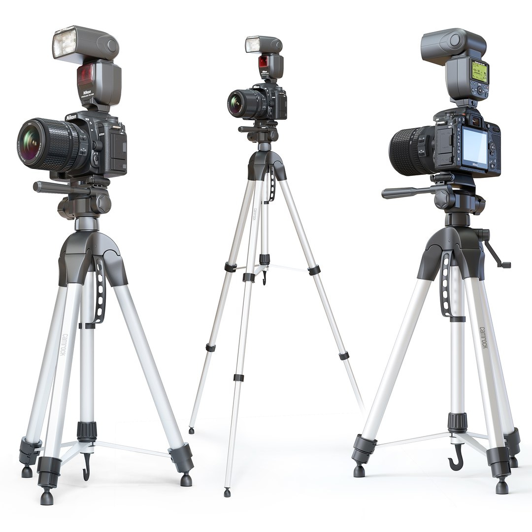 Nikon D7500 Lens Flash Tripod 3D Model TurboSquid 1909135