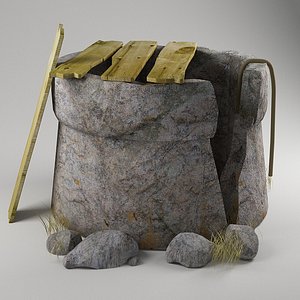 old modelled polygonal obj