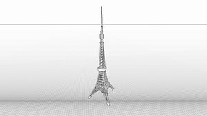 Tokyo Tower realistic model 3D model