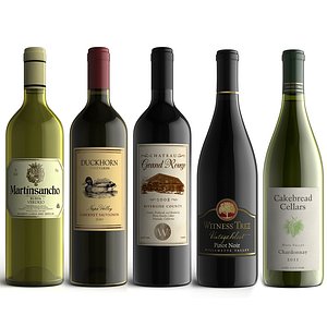 3d wine bottles