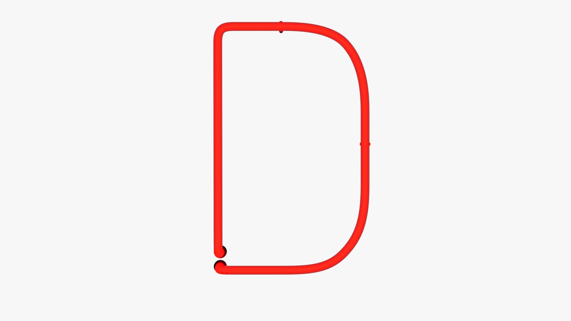 Neon Red Alphabet D 3D - TurboSquid 2139785