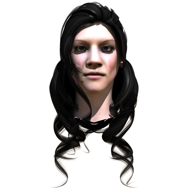 realistic female head obj