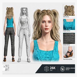 3D Detailed Realistic Woman 3D Model
