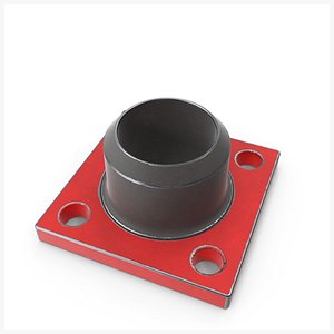 Square Flange Steel Painted Red PBR 3D model