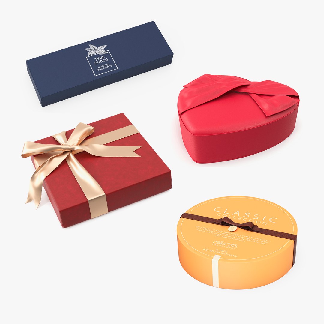 Premium Chocolate Boxes Collection 2 3D model preview
