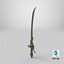 Stylized Fantasy RPG Weapon Sword Katana Uchigatana Buster Claymore Long Sword Magical Forest Vine
