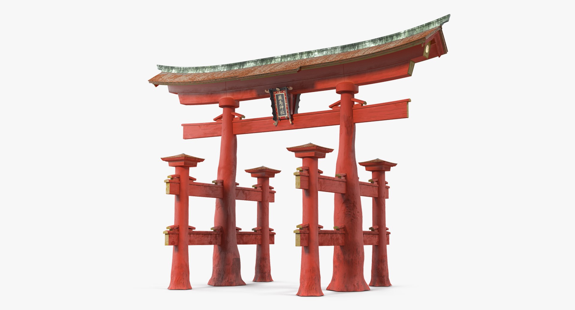 Torii Gate Itsukushima Shrine 3D model preview