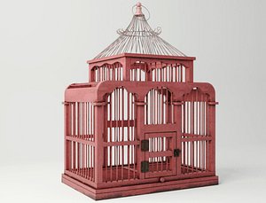 red decorative cage zara 3D model