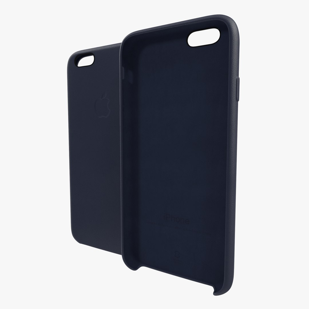 iPhone 6 Leather Case Blue 3D Model 3D model preview