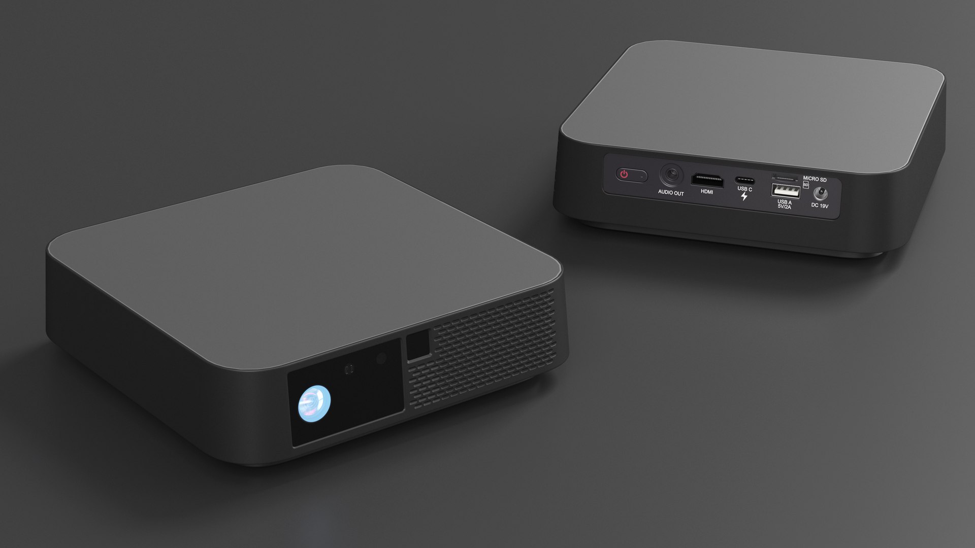 3D Compact LED Projector Black On State TurboSquid 2145490