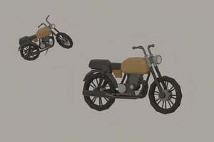 3D Low Poly Motorcycle