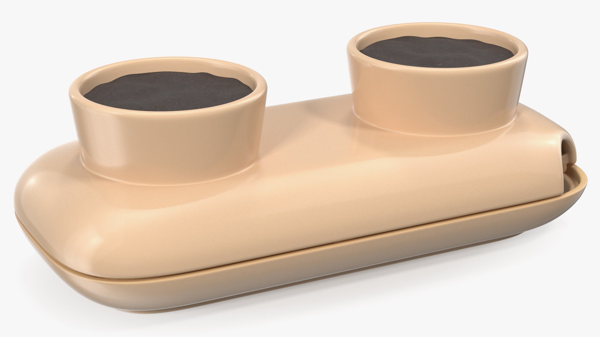 Sagaform Double Herb Pot Beige 3D model preview
