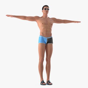 Man in Swimwear T-Pose