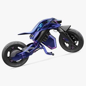 Futuristic Balancing Motorcycle Concept Rigged