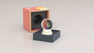 Crystal ball and gift box