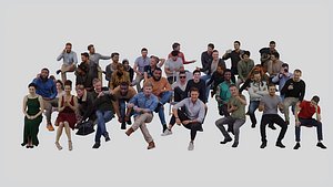 3D Sitting people